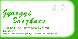 gyorgyi doszkocs business card