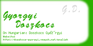 gyorgyi doszkocs business card